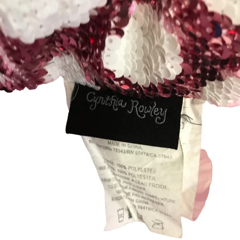 Cynthia Rowley Kids Mermaid Tail Blanket Pink White Sequin Polka Dot‎ Fleece